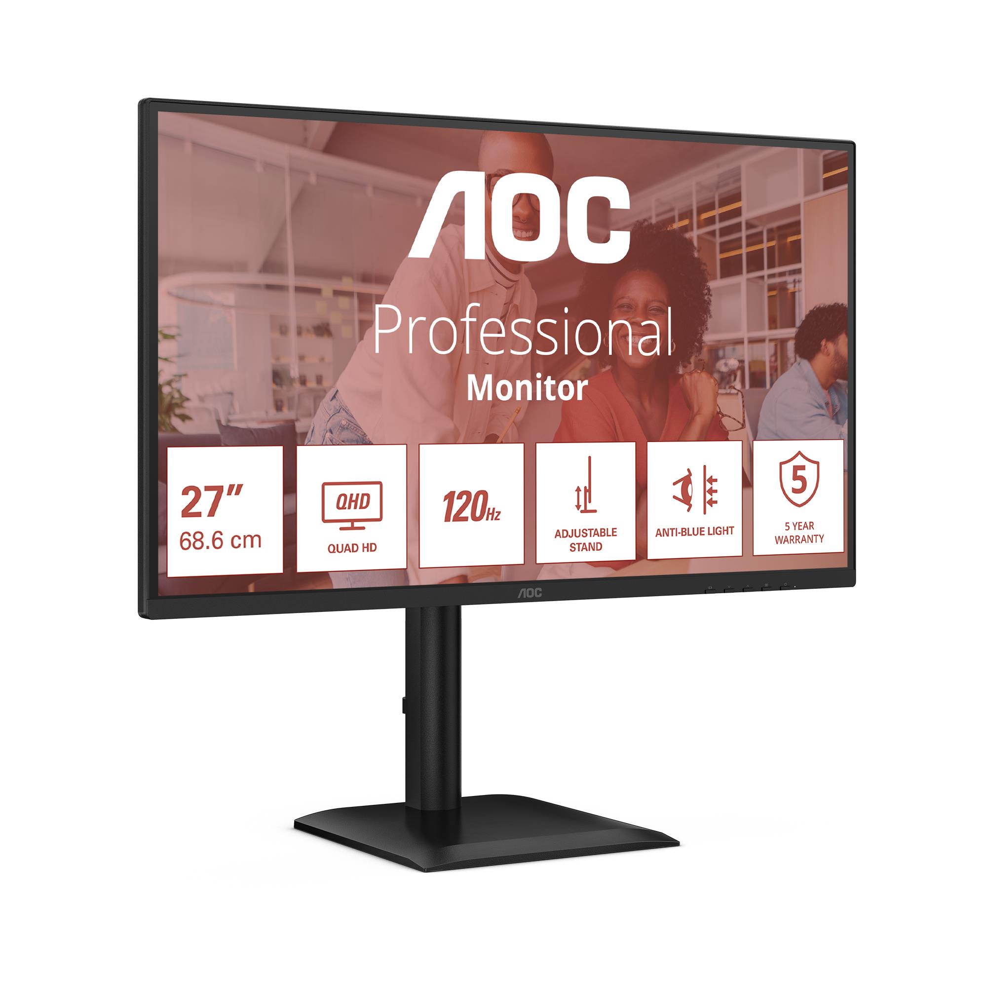 LCD Monitor|AOC|27 "|2560 x 1440 pixels|Quad HD|Native aspect ratio 16:9|LED|Flat|Q27E4CV 5