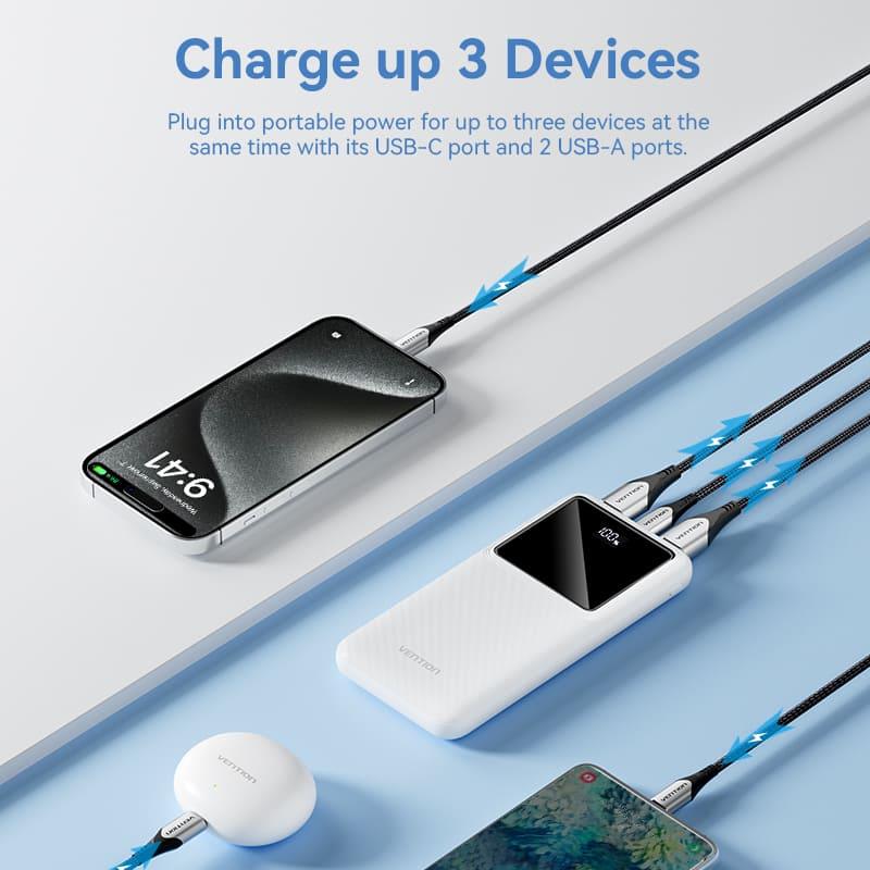 POWER BANK USB 10000MAH 22.5W/BLACK FHKB0 VENTION 6