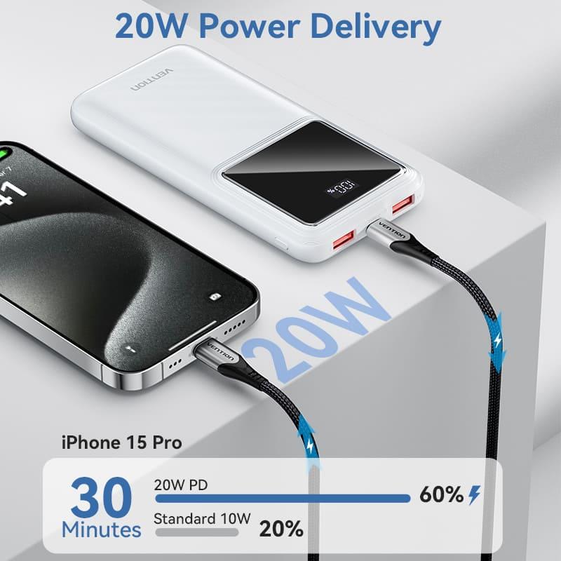 POWER BANK USB 10000MAH 22.5W/BLACK FHKB0 VENTION 8