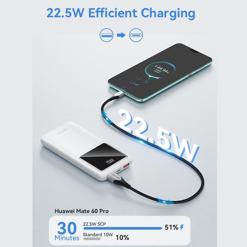 POWER BANK USB 10000MAH 22.5W/BLACK FHKB0 VENTION 9