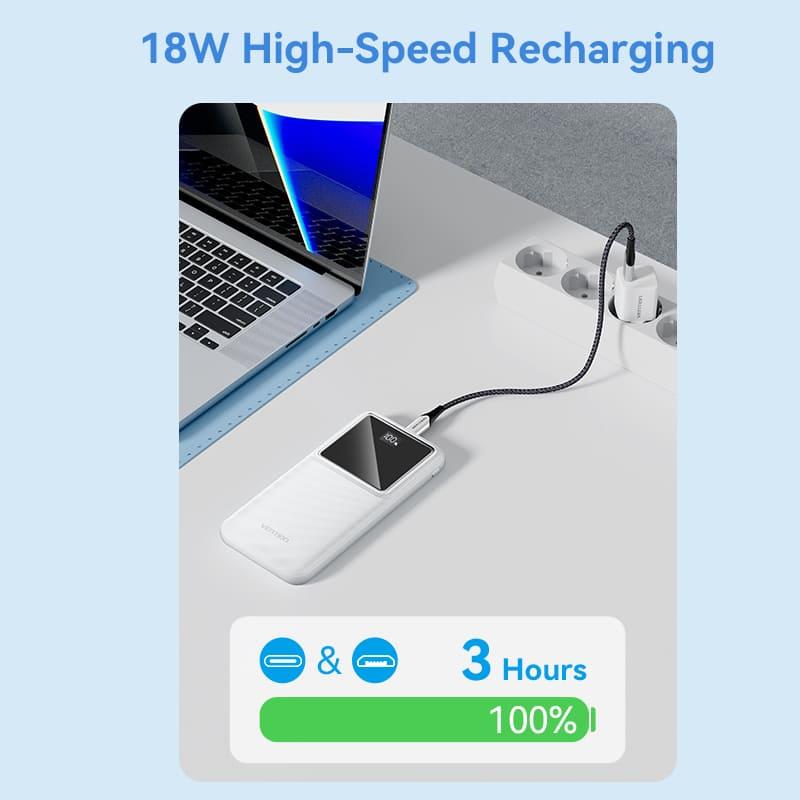 POWER BANK USB 10000MAH 22.5W/BLACK FHKB0 VENTION 10