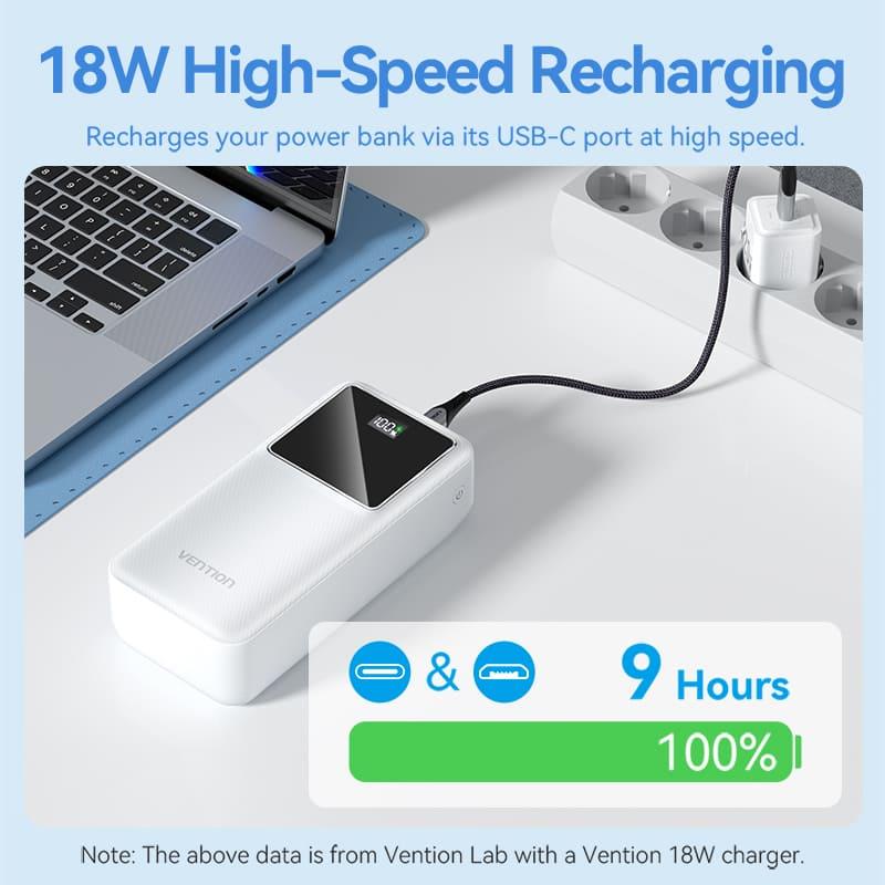 POWER BANK USB 30000MAH 22.5W/BLACK FHMB0 VENTION 8