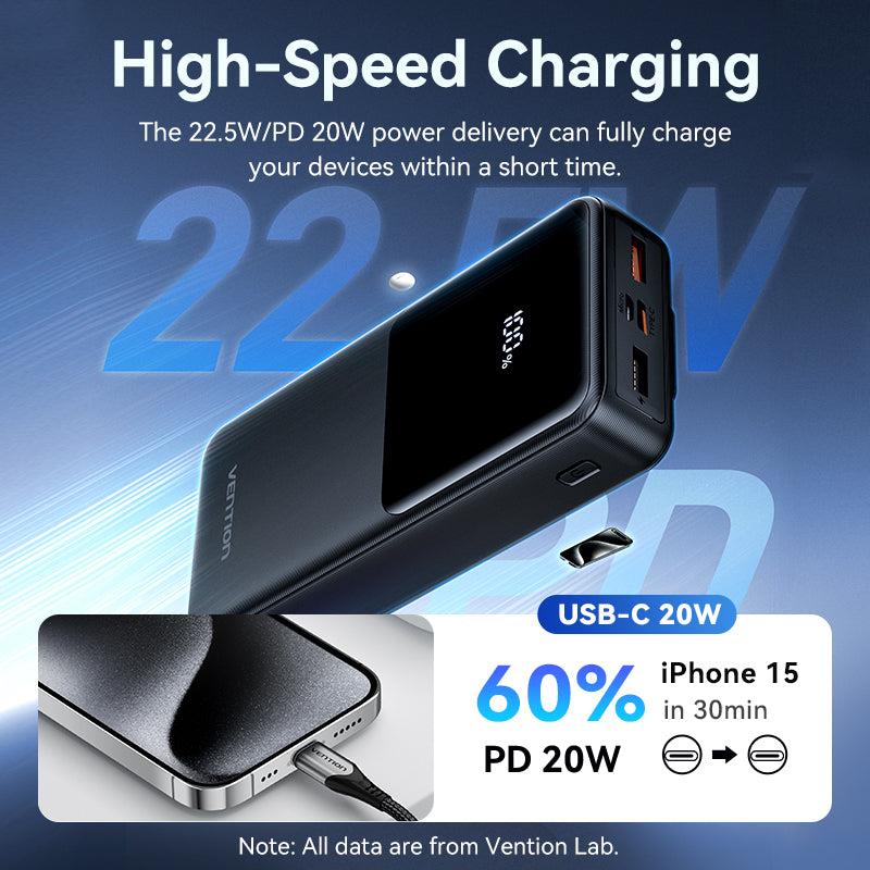 POWER BANK USB 20000MAH 22.5W/BLACK FHPB0 VENTION 9