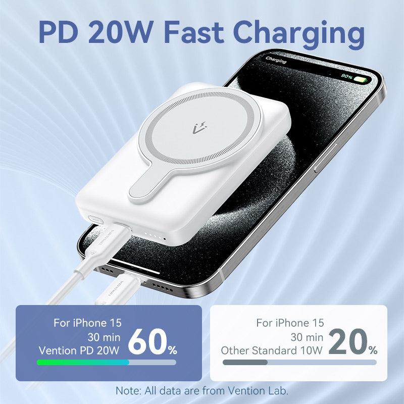 POWER BANK WRL 5000MAH 20W/MAGNETIC BLACK FHSB0 VENTION 4