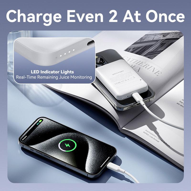 POWER BANK WRL 5000MAH 20W/MAGNETIC BLACK FHSB0 VENTION 5