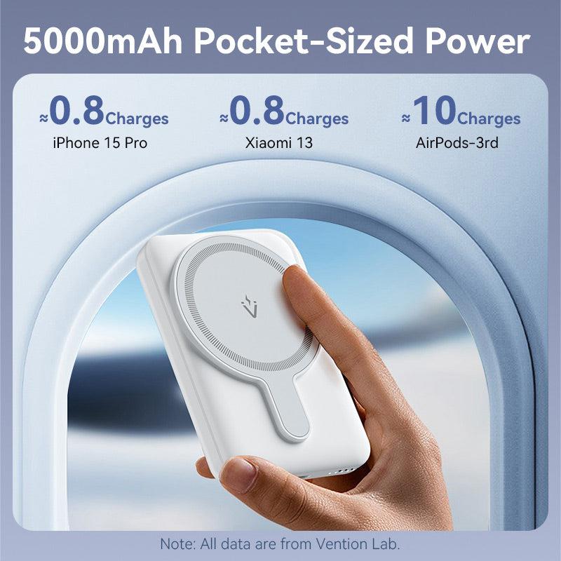 POWER BANK WRL 5000MAH 20W/MAGNETIC BLACK FHSB0 VENTION 9