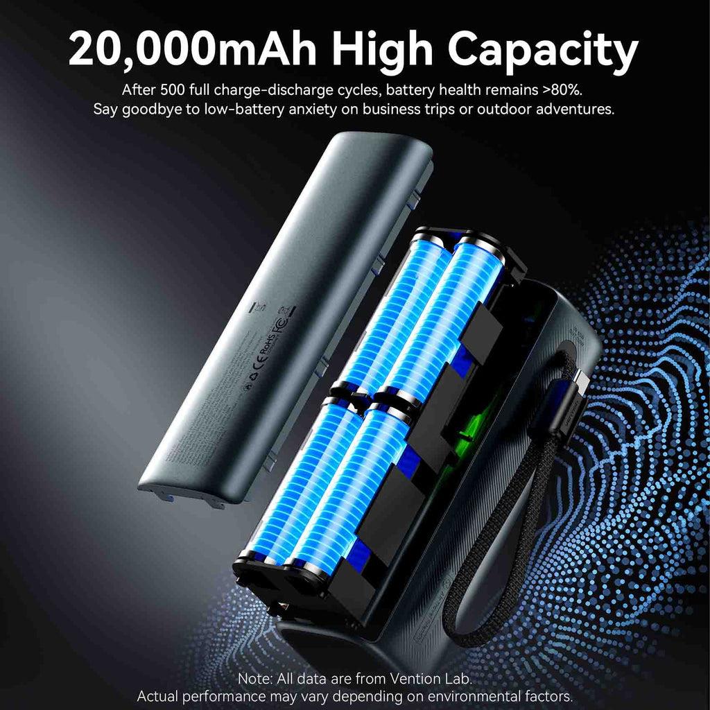 POWER BANK USB 20000MAH 165W/GRAY TFT DISPLAY FKFH0 VENTION 11