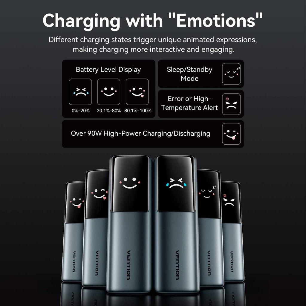 POWER BANK USB 20000MAH 165W/GRAY TFT DISPLAY FKFH0 VENTION 5