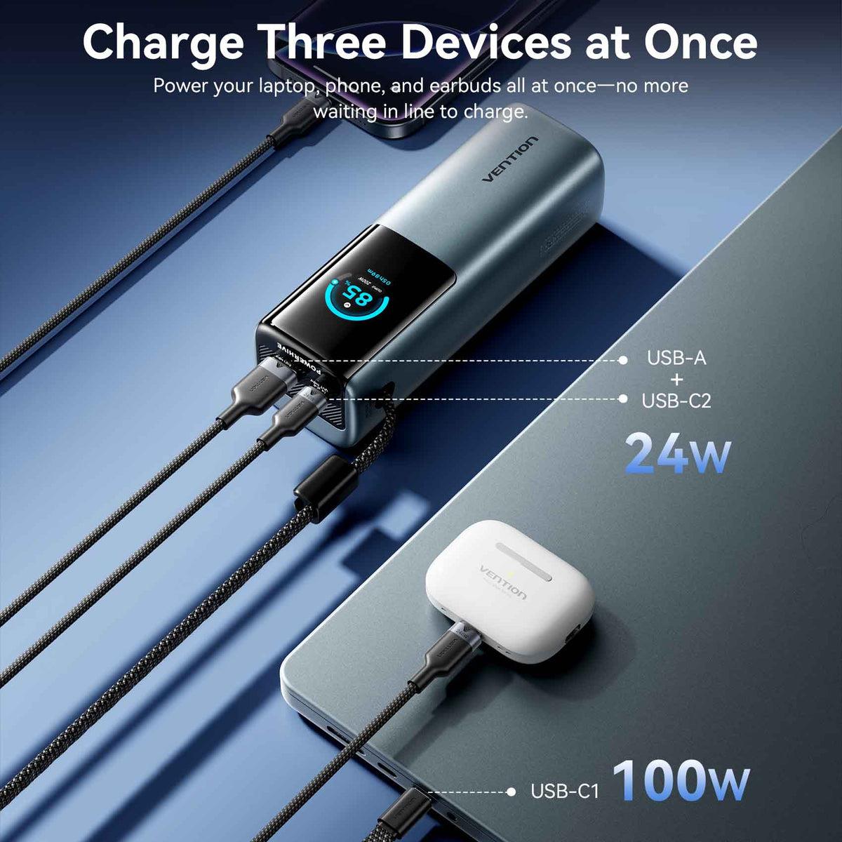 POWER BANK USB 27000MAH 200W/FKGH0 VENTION 9